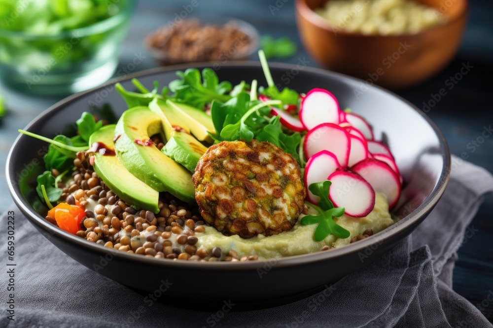 Vegan buddha bowl dinner food table Vegan buddha bowl dinner food table