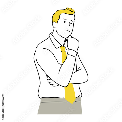 businessman or man thinking ector illustration