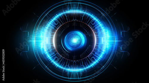 Blue eye technology concept.