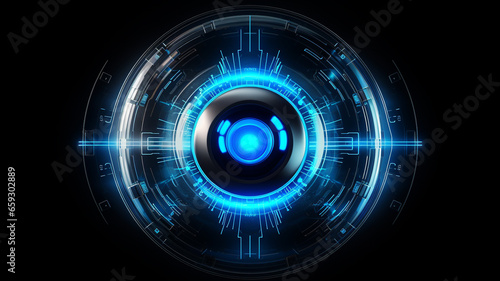 Blue eye technology concept.