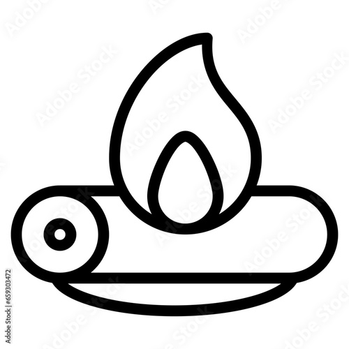 bonfire icon with outline style and pixel perfect base. Suitable for website design, logo, app and UI. Based on the size of the icon in general, so it can be reduced.