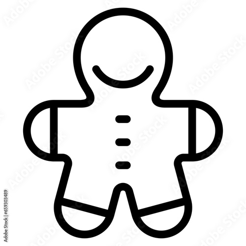 gingerbread icon with outline style and pixel perfect base. Suitable for website design, logo, app and UI. Based on the size of the icon in general, so it can be reduced.