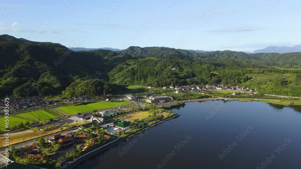 日本の風景・鳥取県湯梨浜町・東郷池のドローン映像 日本の風景・鳥取県湯梨浜町・東郷池のドローン映像