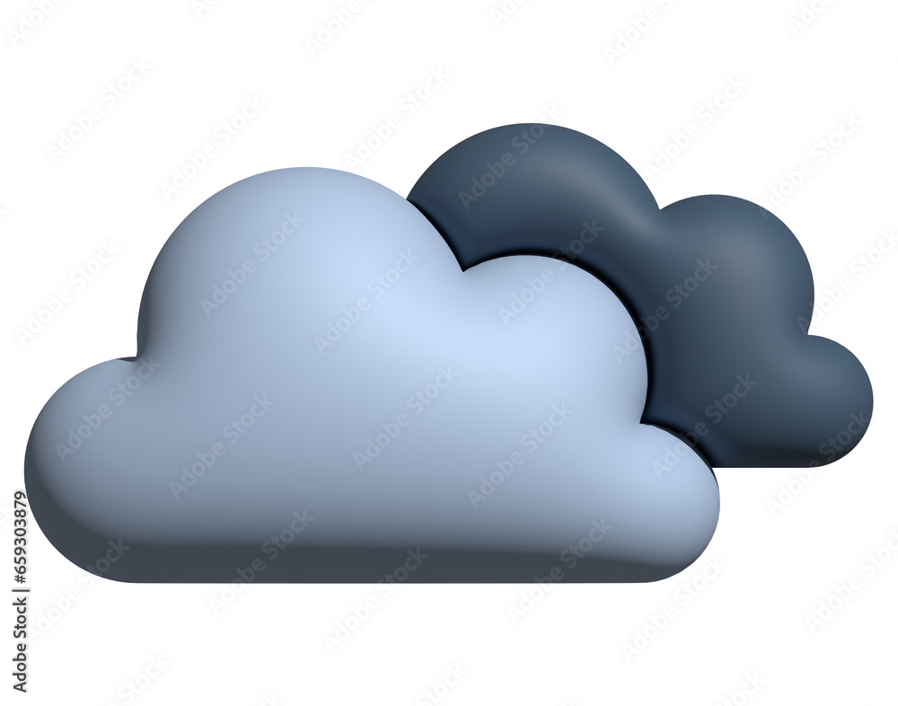Cloudy weather icon 3d neture blue design for element Cloudy weather icon 3d neture blue design for element