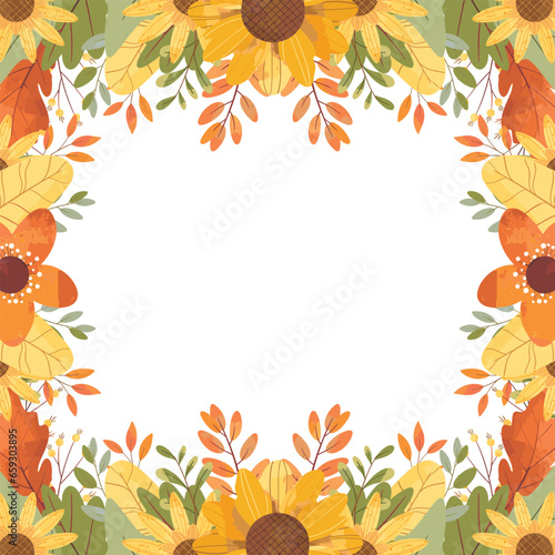 Autumn Leaves Illustration Frame Background