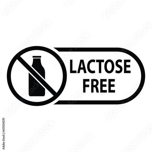 Lactose free icon vector  without milk 