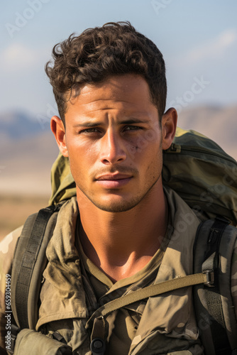 Wallpaper Mural Strength and fortitude: Portraying the unwavering courage of an Israeli soldier amidst a military operation  Torontodigital.ca