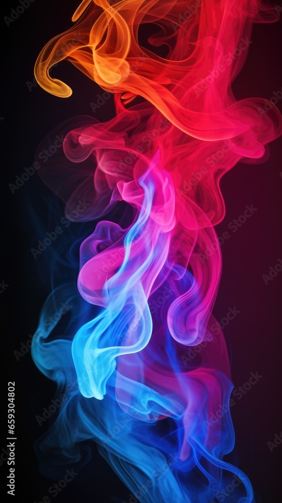 Colorful creative smoke on black background Colorful creative smoke on black background