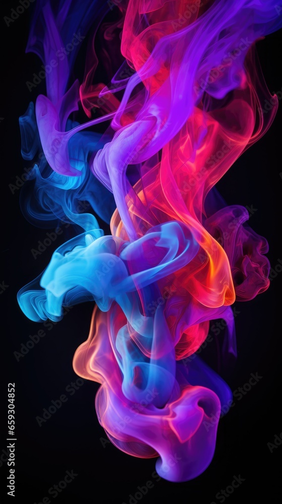 Colorful creative smoke on black background Colorful creative smoke on black background