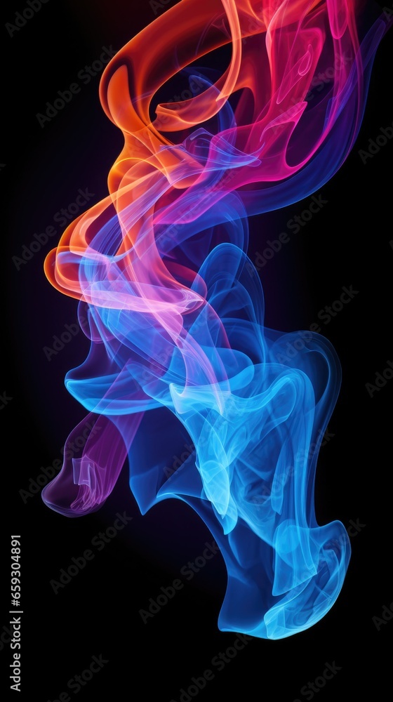Colorful creative smoke on black background Colorful creative smoke on black background