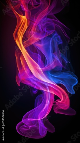 Colorful creative smoke on black background