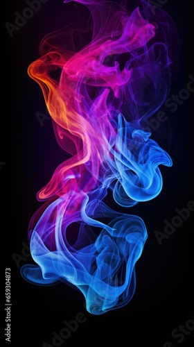 Colorful creative smoke on black background