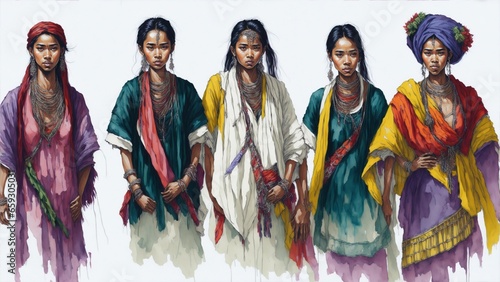 Diversity of people wearing their cultural dress 