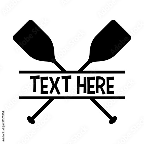 Vector Crossed Paddles Name Frame