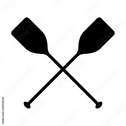 Vector Crossed Paddles on White Background