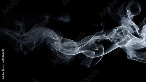 white smoke on black background. generative ai © Yohan