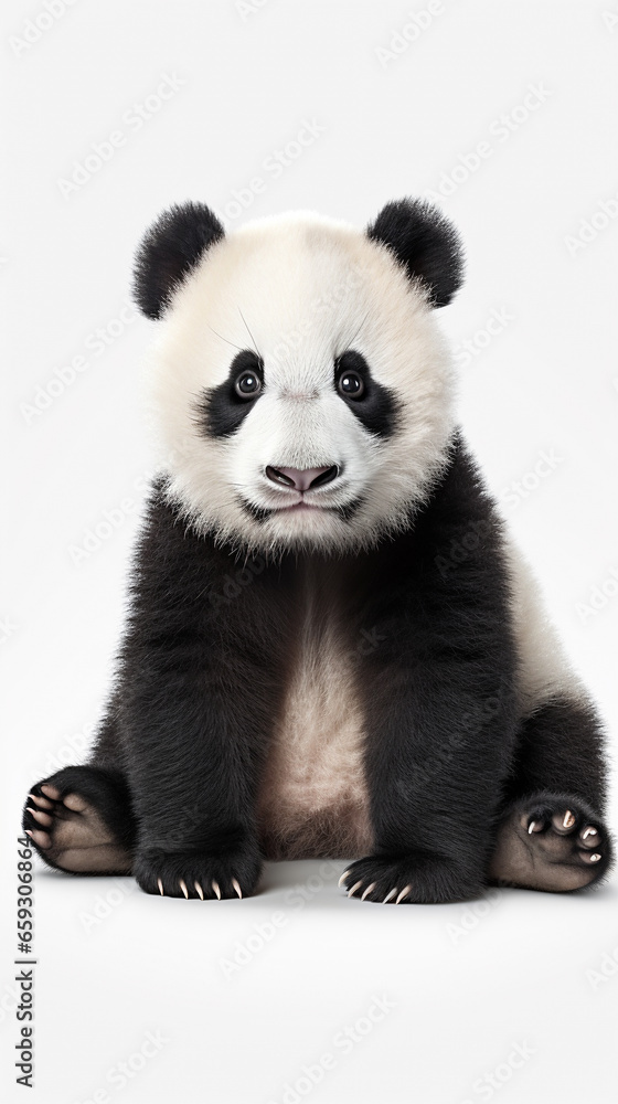 Black and white panda on a neutral background. Black and white panda on a neutral background.