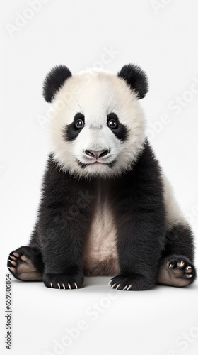 Black and white panda on a neutral background. © Alexander