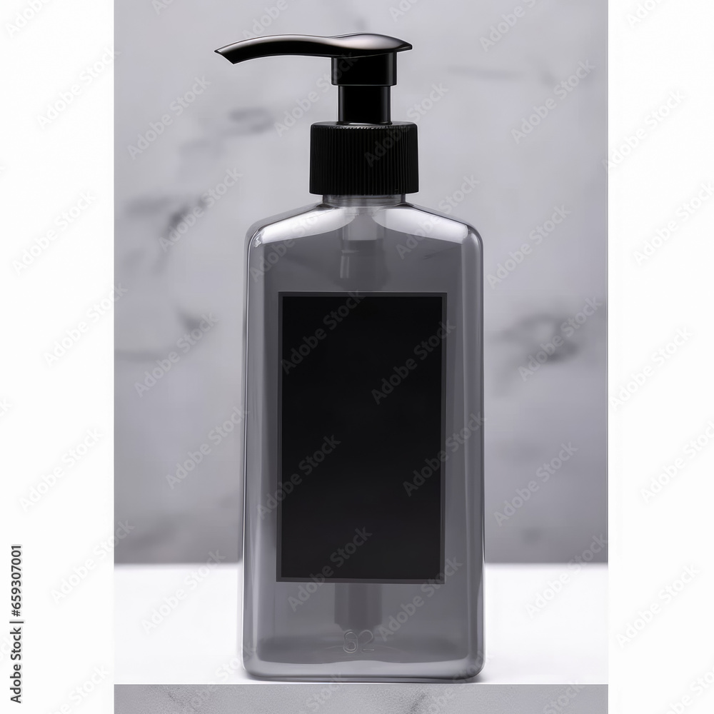 Cosmetic shampoo or cream dispenser bottle on pastel background , Blank label package for branding mock-up Cosmetic shampoo or cream dispenser bottle on pastel background , Blank label package for branding mock-up
