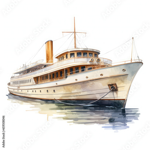 luxurious boat ship Illustration, Generative Ai