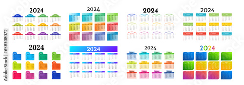 Calendar for 2024 isolated on a white background