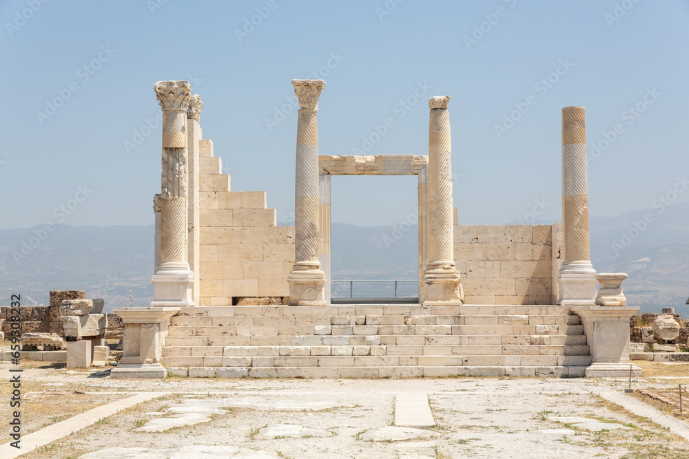 Roman temple (temple A) in Laodicea, ancient city of Asia Minor. Denizli, Turkey