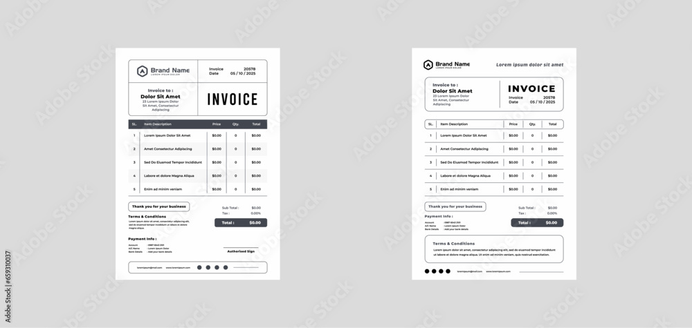 modern invoice template vector design modern invoice template vector design