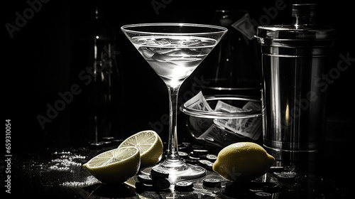 Martini cocktail colorful glasses