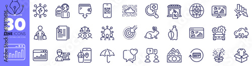 Fireworks, Refund commission and Medical analyzes line icons pack. Analytics graph, Teamwork questions, Buyer web icon. Squad, Market sale, Cloud system pictogram. Success business. Vector