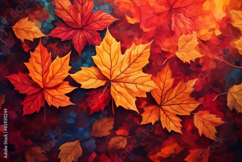 Background with vibrant autumn colors. Generative AI