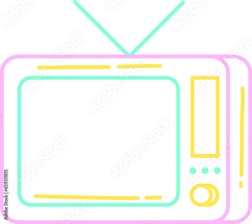 TV Neon Icon Retro