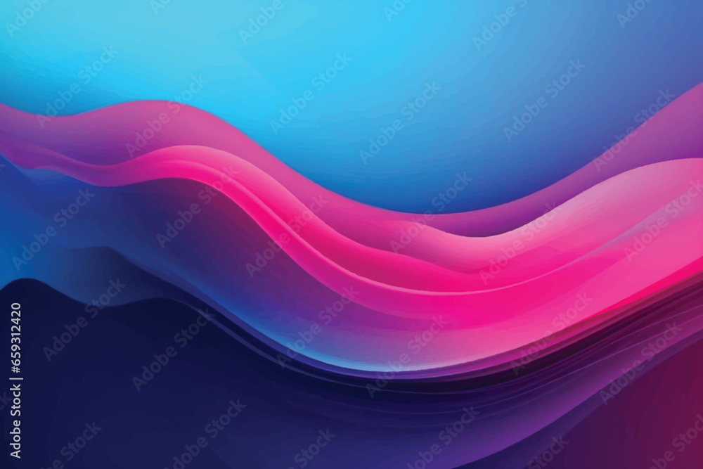 Blue and pink color wavy background with paper cut style Blue and pink color wavy background with paper cut style