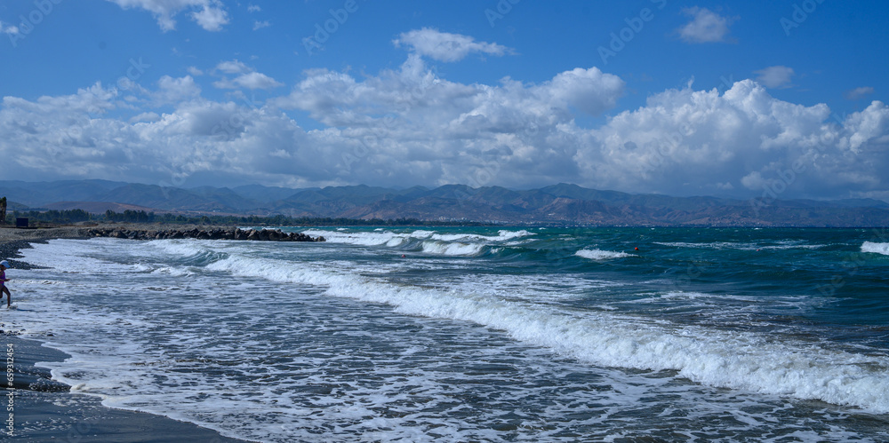 autumn sunny day on the Mediterranean sea autumn sunny day on the Mediterranean sea