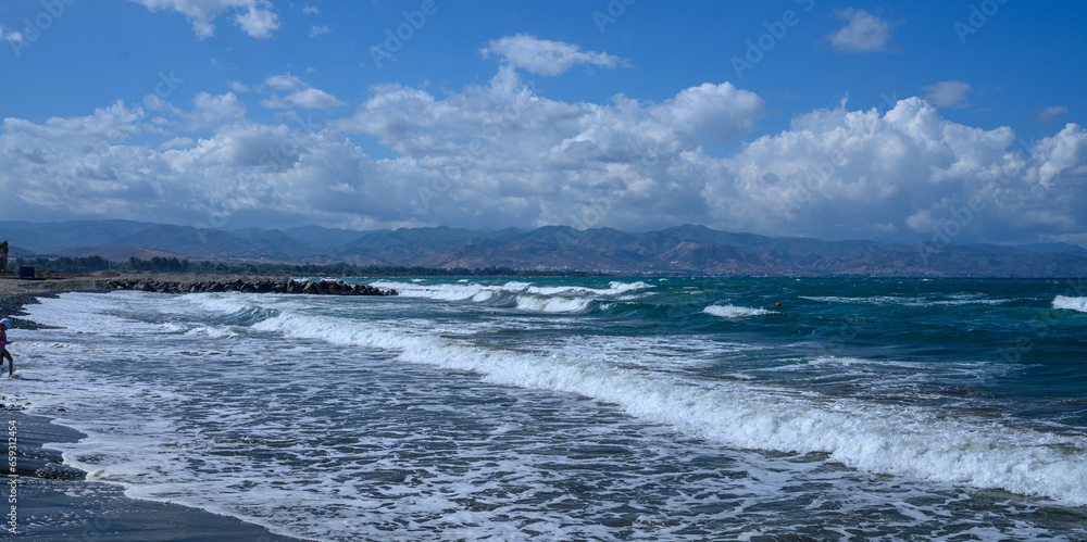 autumn sunny day on the Mediterranean sea