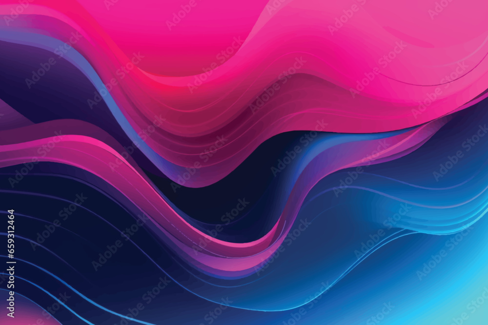 Blue and pink color wavy background with paper cut style Blue and pink color wavy background with paper cut style