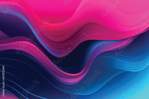 Blue and pink color wavy background with paper cut style