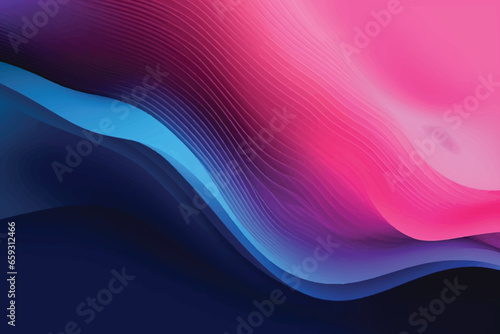Blue and pink color wavy background with paper cut style