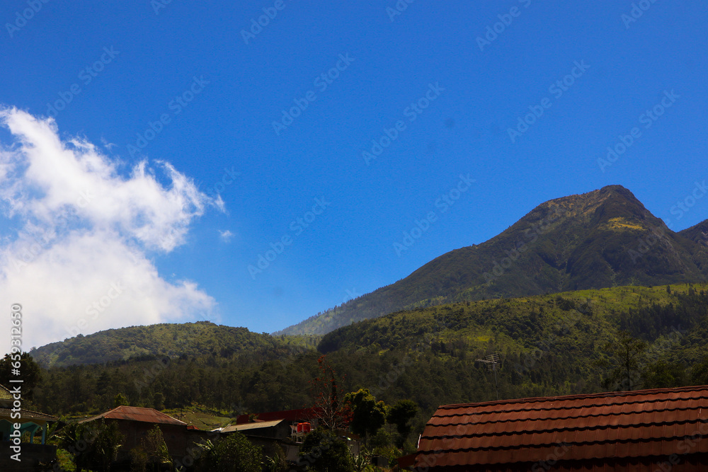 view of the top of Mount Lawu Indonesia as seen from Tawangmangu