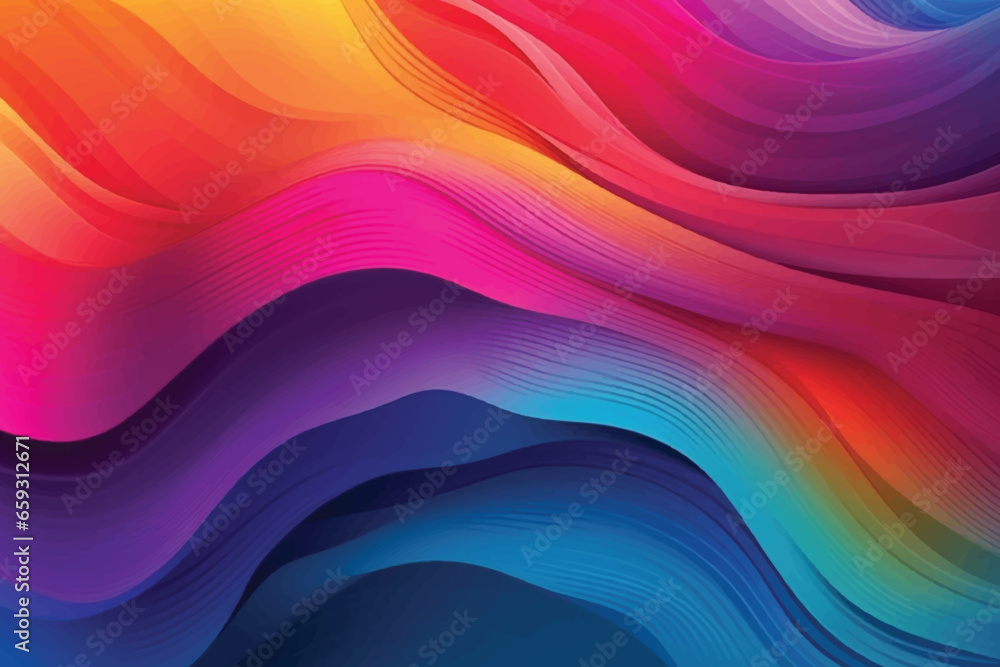 Colorful wavy background with paper cut style
