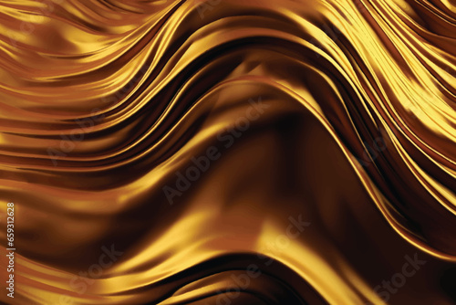 Gold color wavy background with paper cut style