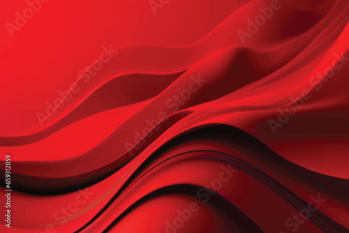 Red color wavy background with paper cut style