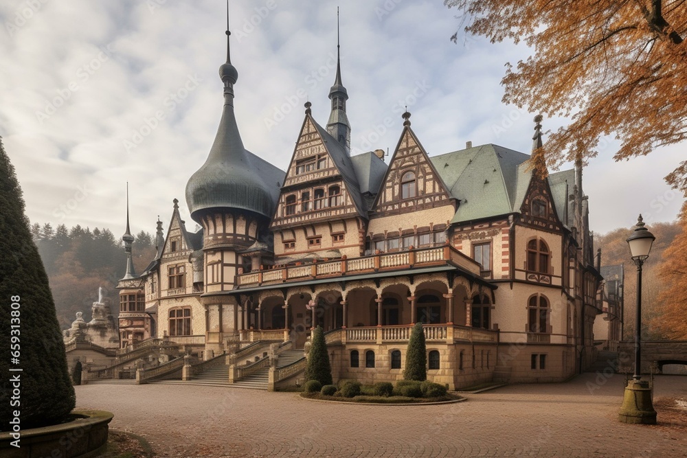 Town hall in Wernigerode, Saxony-Anhalt, Germany. Generative AI