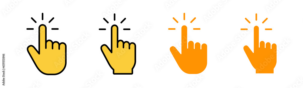 Fototapeta premium Hand cursor icon set for web and mobile app. cursor sign and symbol. hand cursor icon clik