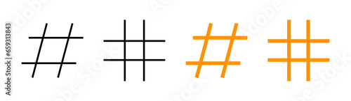 Hashtag icon set for web and mobile app. hashtag sign and symbol