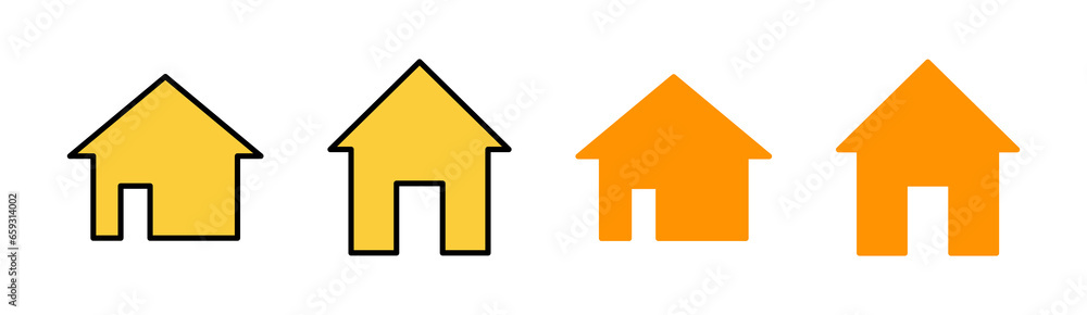 House icon set for web and mobile app. Home sign and symbol