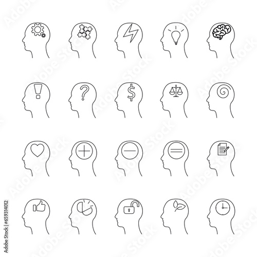 Human brain icon set. vector illustration.