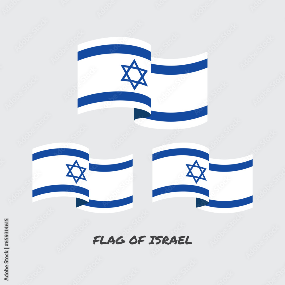 Flag of Israel set vector illustration. Flag of Israel set vector illustration.