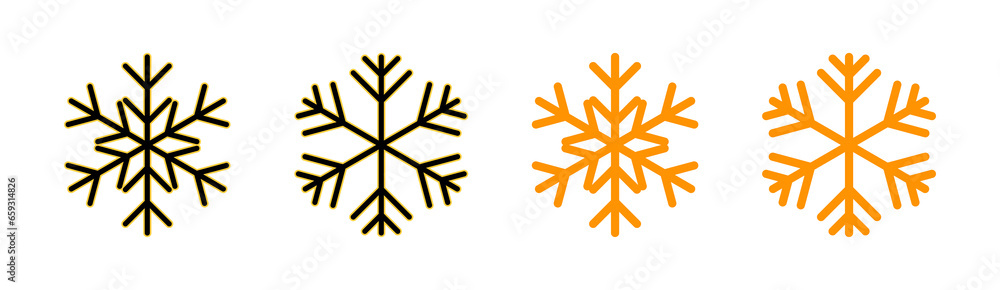 Snow icon set for web and mobile app. snowflake sign and symbol Snow icon set for web and mobile app. snowflake sign and symbol