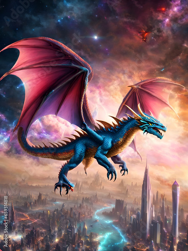 dragon in the sky © DarkRumbold