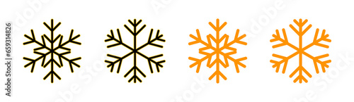 Snow icon set for web and mobile app. snowflake sign and symbol